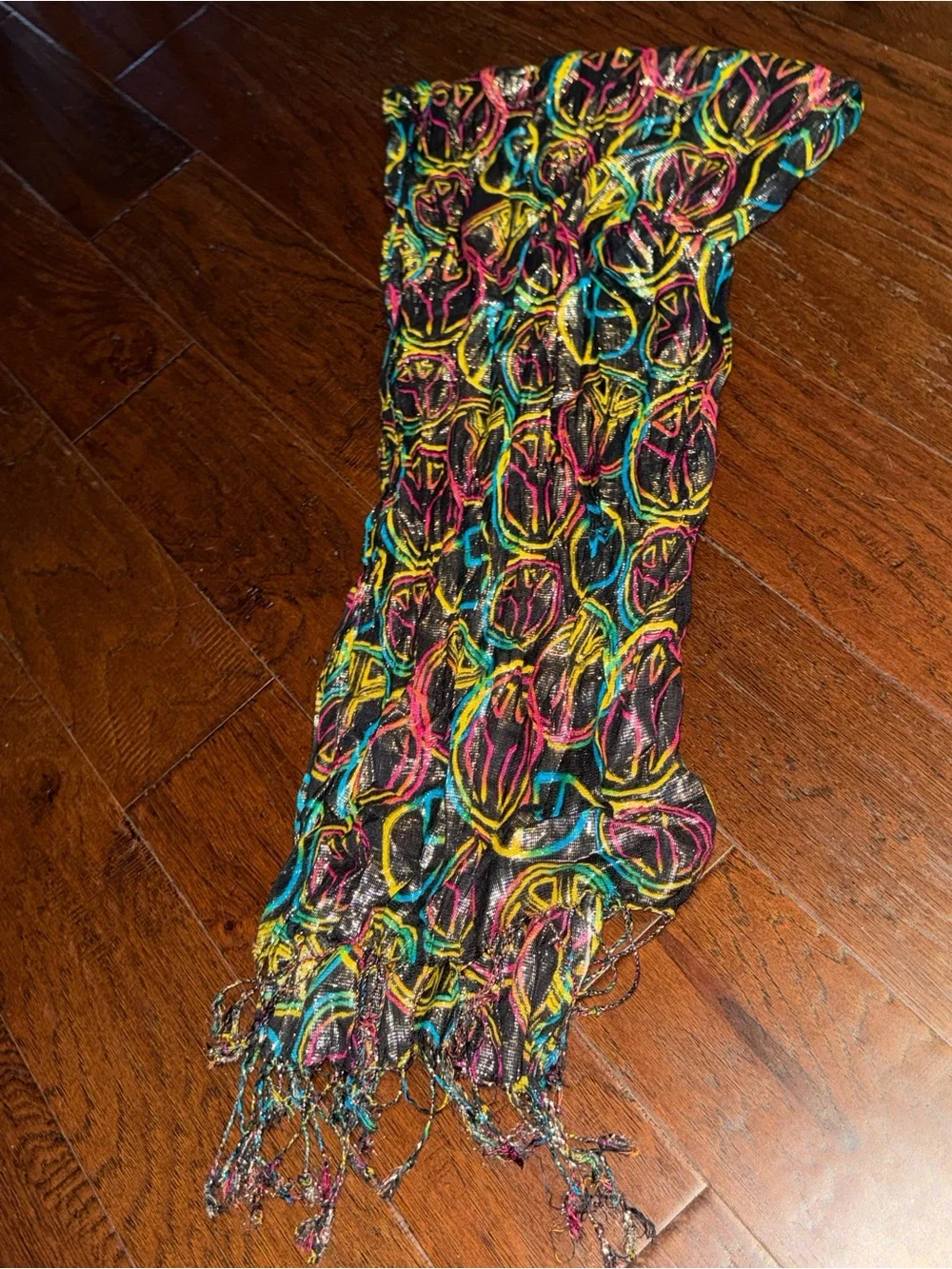 NWOT Justice Girls Peace Multicolored Scarf